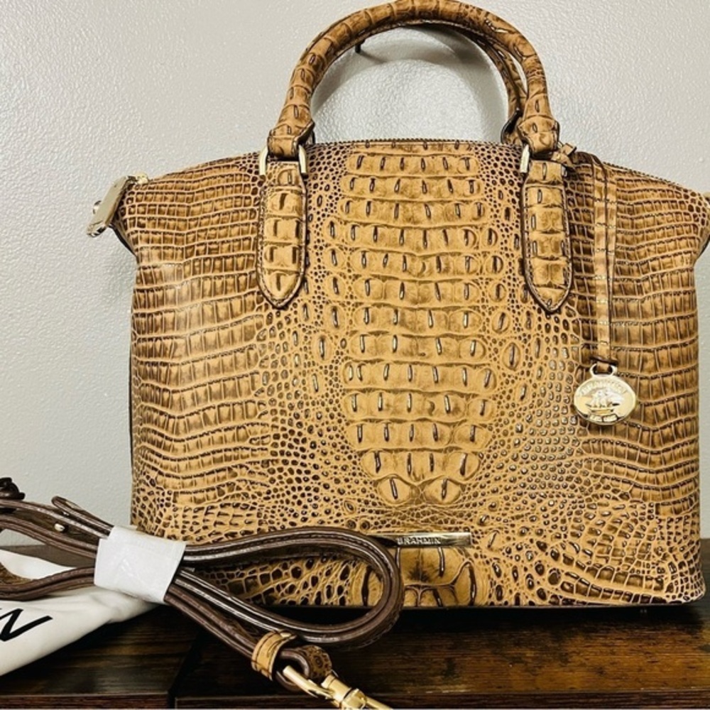 Brahmin Medium Duxbury Satchel Gold Melbourne Leather NWT Retired